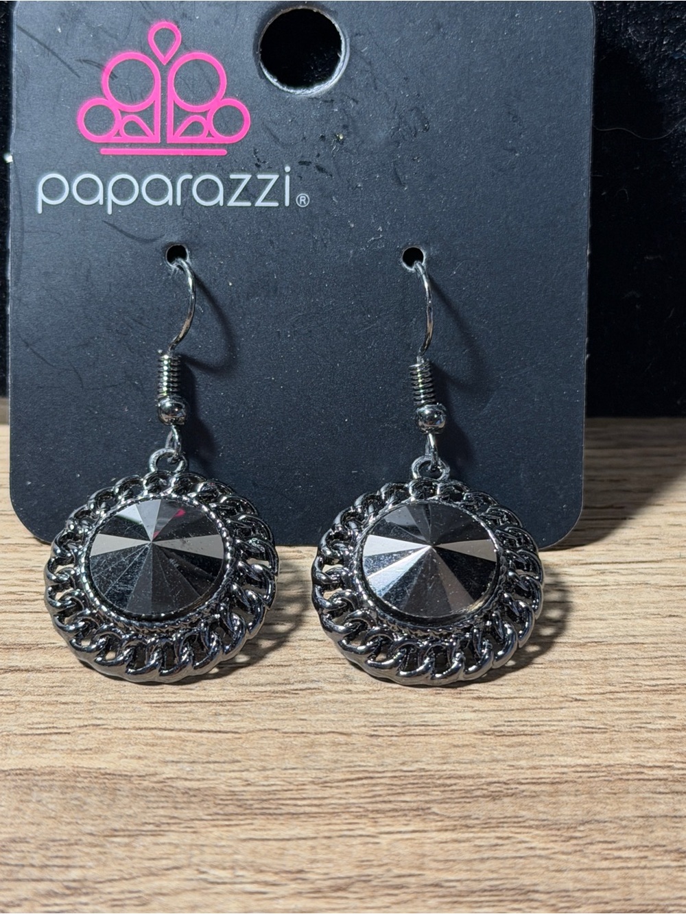 Paparazzi Silver Radiant Rope-Trim Drop Earrings